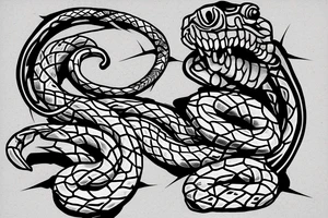 snake wrapped around knife tattoo idea