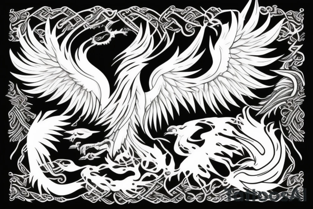 a phoenix rising from the ashes tattoo idea