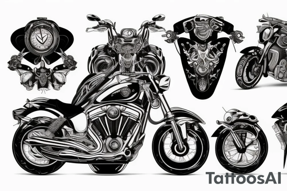 about travelling with motorcycle tattoo idea