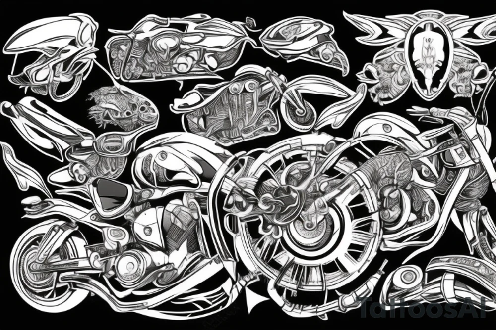 about travelling with motorcycle tattoo idea