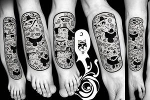 a cat with a hat on the feet tattoo idea