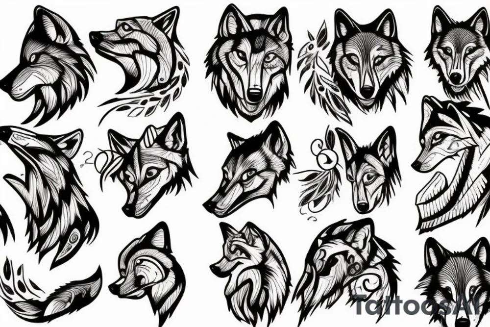 tattoo of a wolf devouring tattoo idea