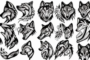 tattoo of a wolf devouring tattoo idea