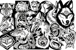 tattoo of a wolf devouring tattoo idea