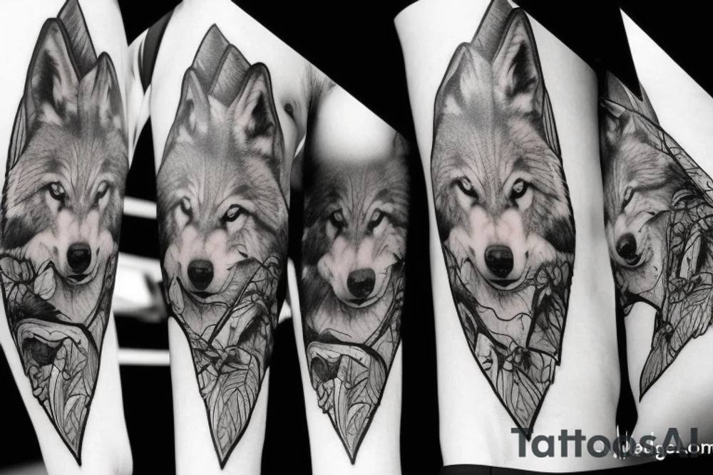 tattoo of a wolf devouring a carcass tattoo idea