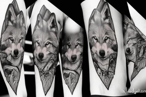 tattoo of a wolf devouring a carcass tattoo idea