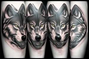 tattoo of a wolf devouring a carcass tattoo idea