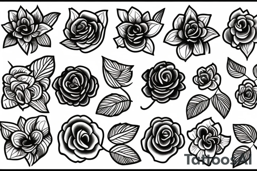 Lineal flower tattoo idea