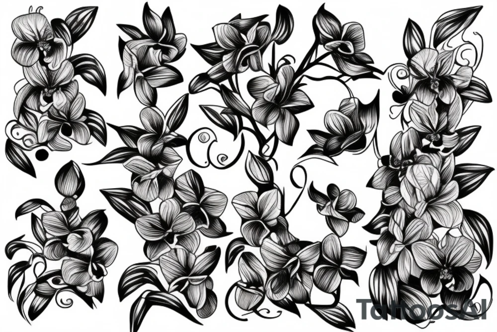 Orchid and vines tattoo idea