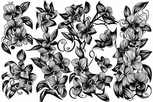 Orchid and vines tattoo idea