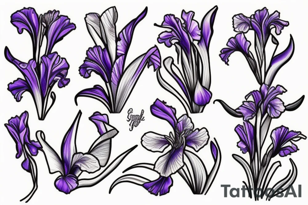 Iris flowers tattoo idea