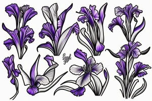 Iris flowers tattoo idea