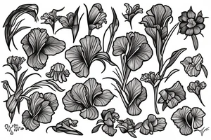 Iris flowers tattoo idea