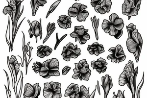 Iris flowers tattoo idea