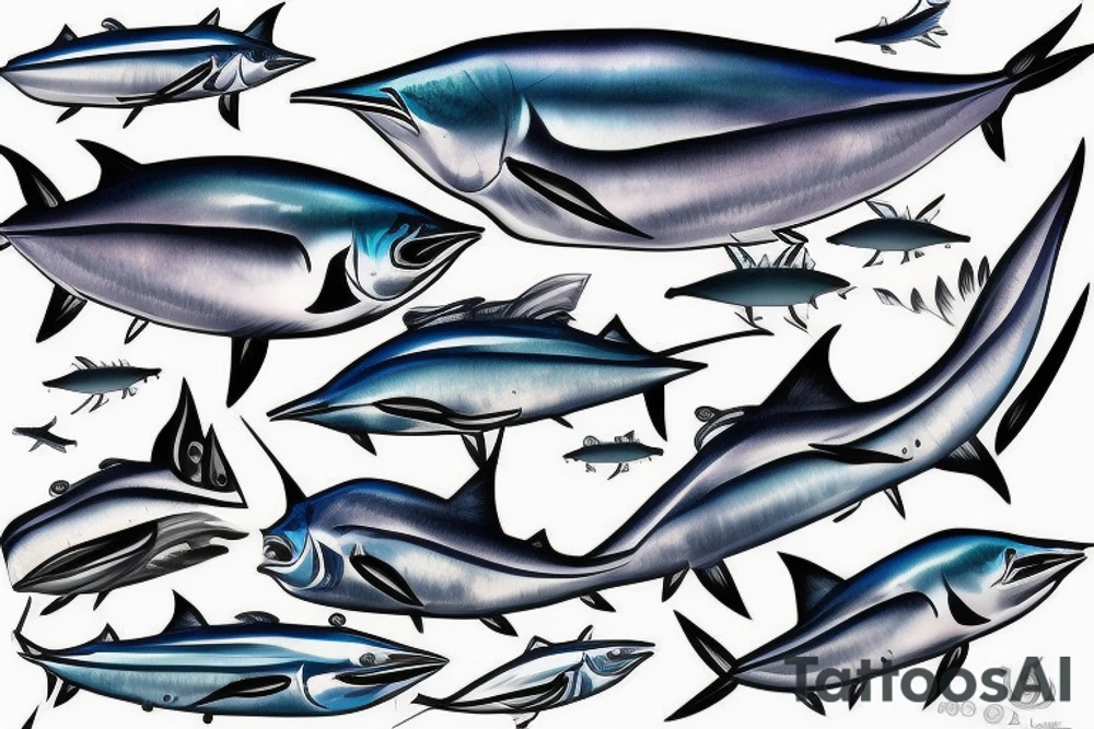 Blue Marlin tattoo idea