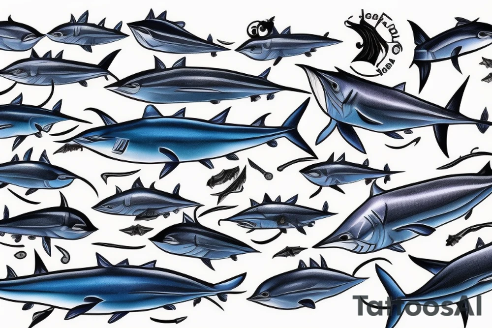 Blue Marlin tattoo idea
