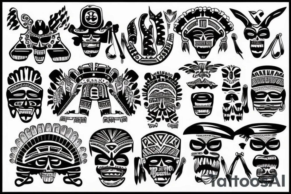 Mexican flag, aztec, tribal tattoo idea