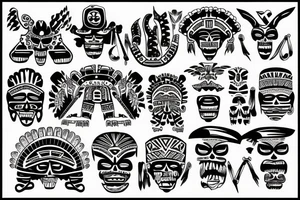 Mexican flag, aztec, tribal tattoo idea