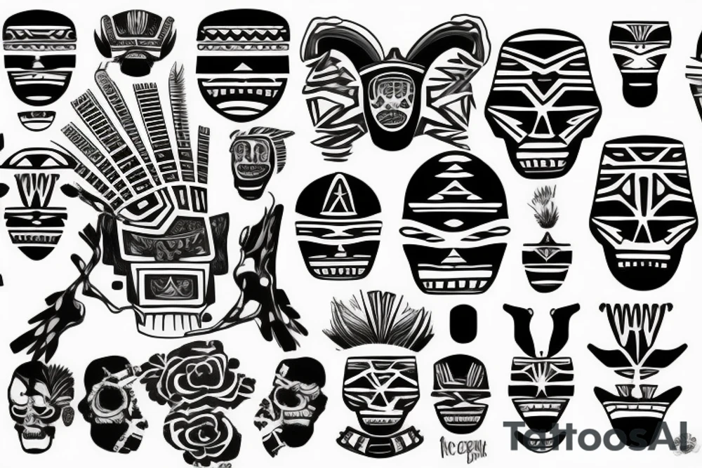Mexican flag, aztec, tribal tattoo idea