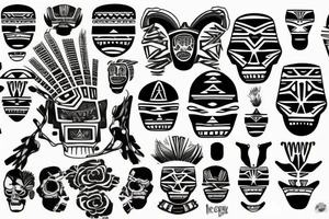 Mexican flag, aztec, tribal tattoo idea