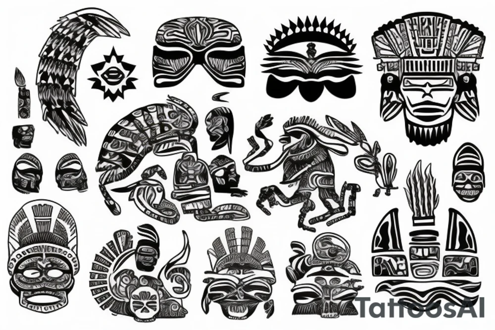 Mexican flag, aztec tattoo idea