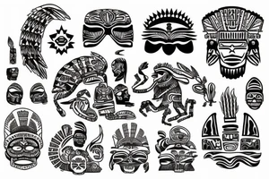 Mexican flag, aztec tattoo idea
