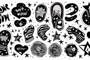 Black man standing on top of the world reaching for stars tattoo idea