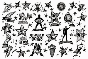 Man standing on top of world reaching for stars tattoo idea