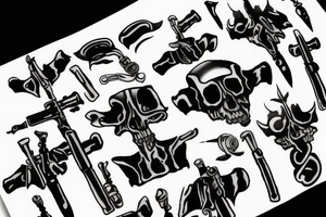 Totenkopf mit Waffe tattoo idea