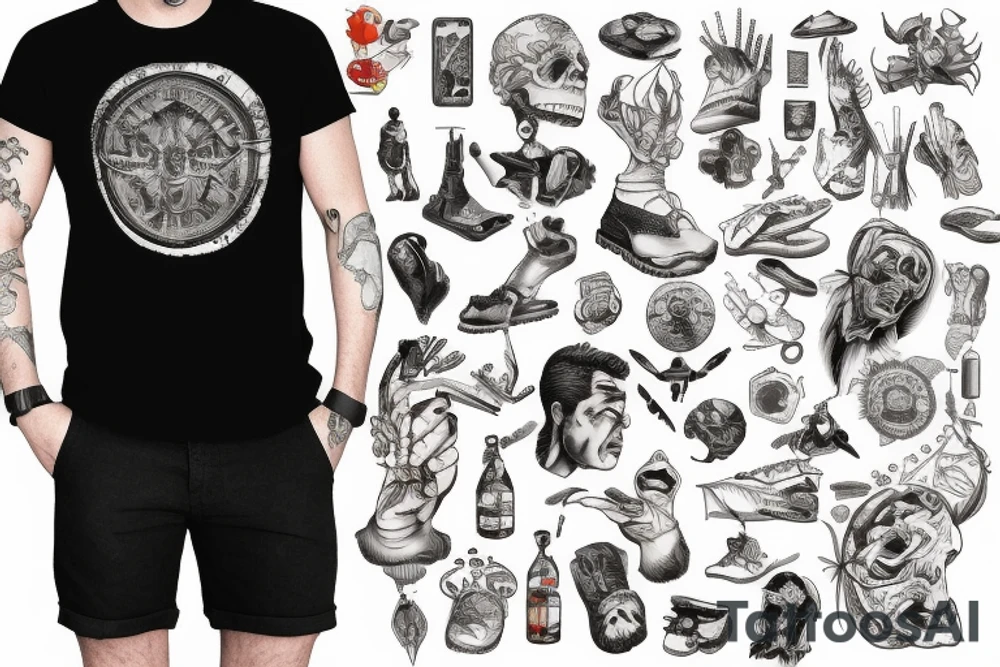Man standing on top of world tattoo idea