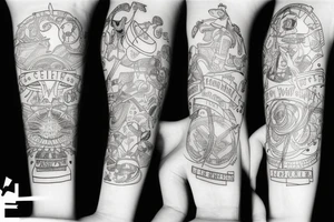 Pistole mit Totenkopfcseele tattoo idea