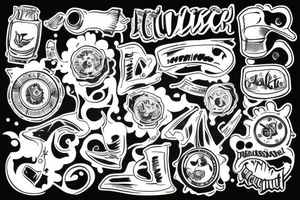 Pistole mit Totenkopfseele Handrücken tattoo idea