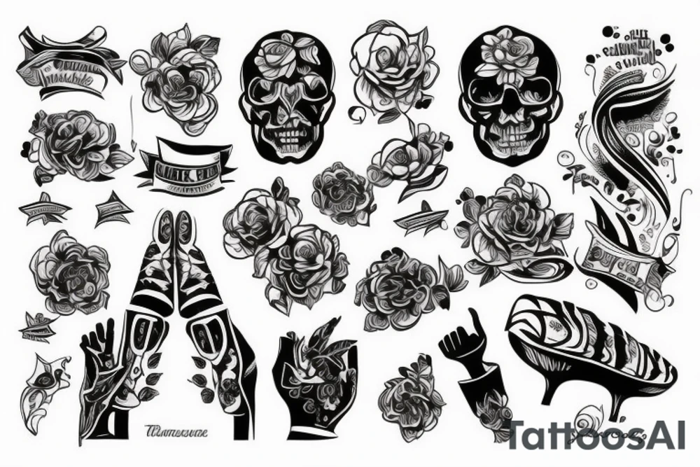 Pistole mit Totenkopfseele Handrücken tattoo idea