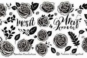 Name mit Rose tattoo idea