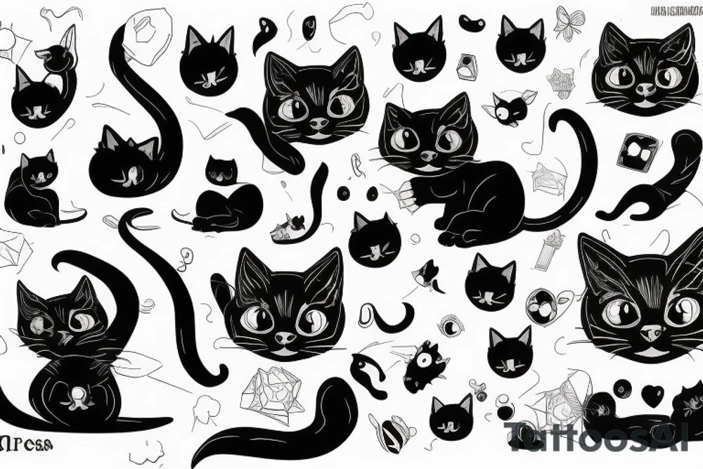 Black cat tattoo idea