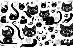 Black cat tattoo idea