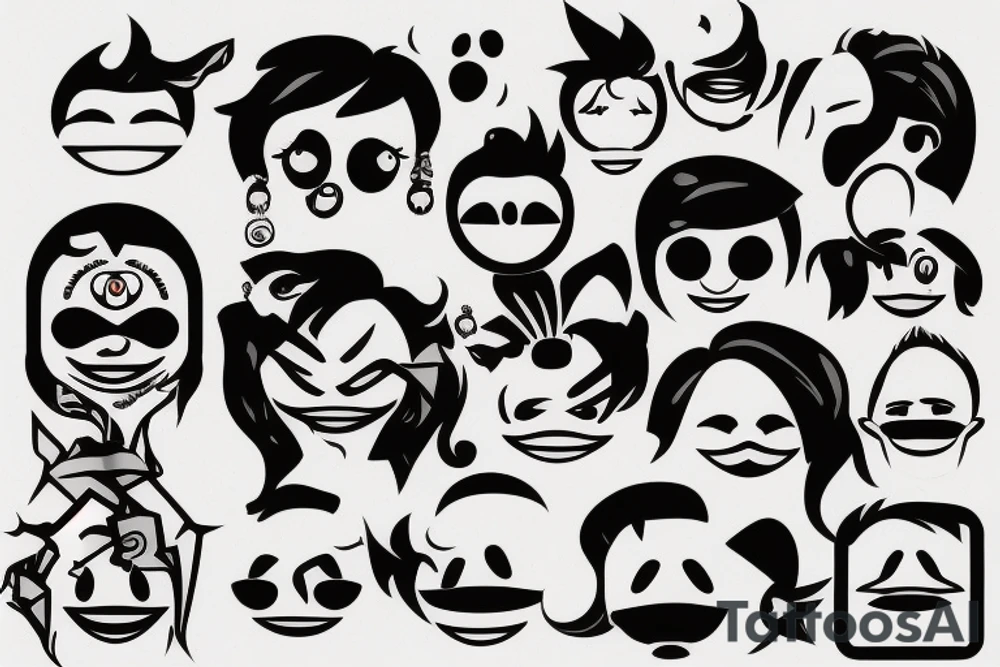 Emoji face tattoo idea