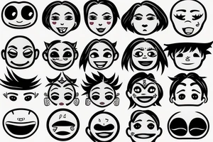 Emoji face tattoo idea