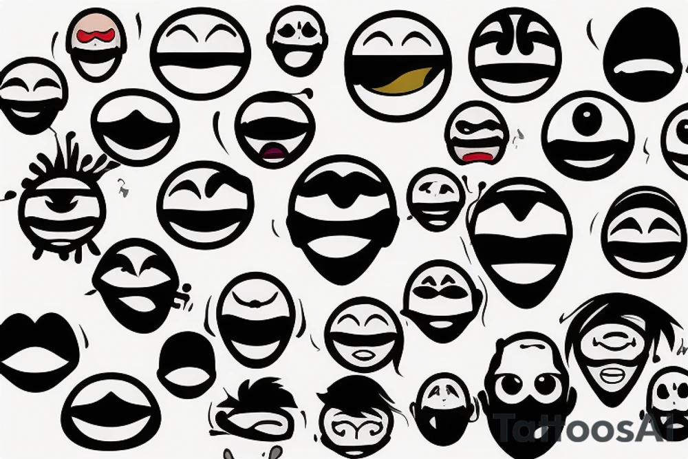Emoji face tattoo idea