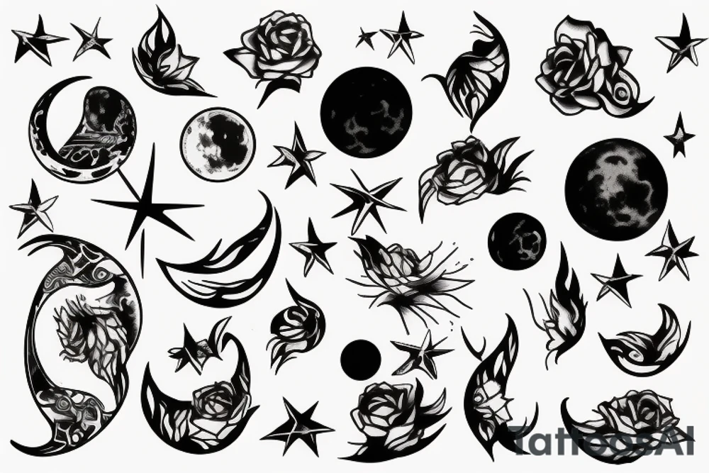 full moon tattoo idea