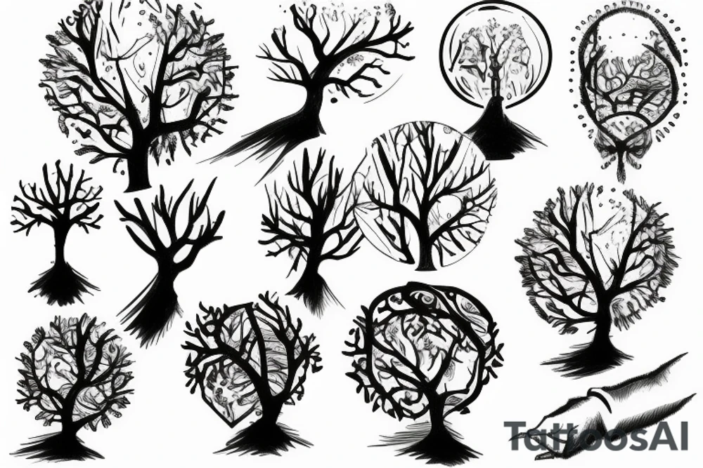 Orb light in the trees tattoo idea