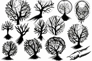 Orb light in the trees tattoo idea