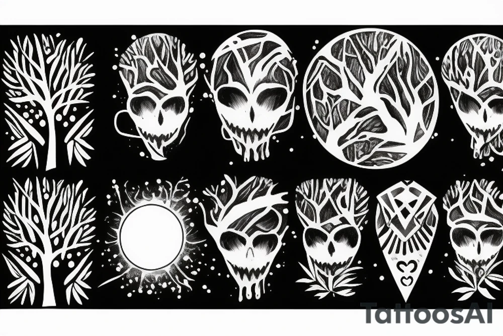 Orb light in the trees tattoo idea