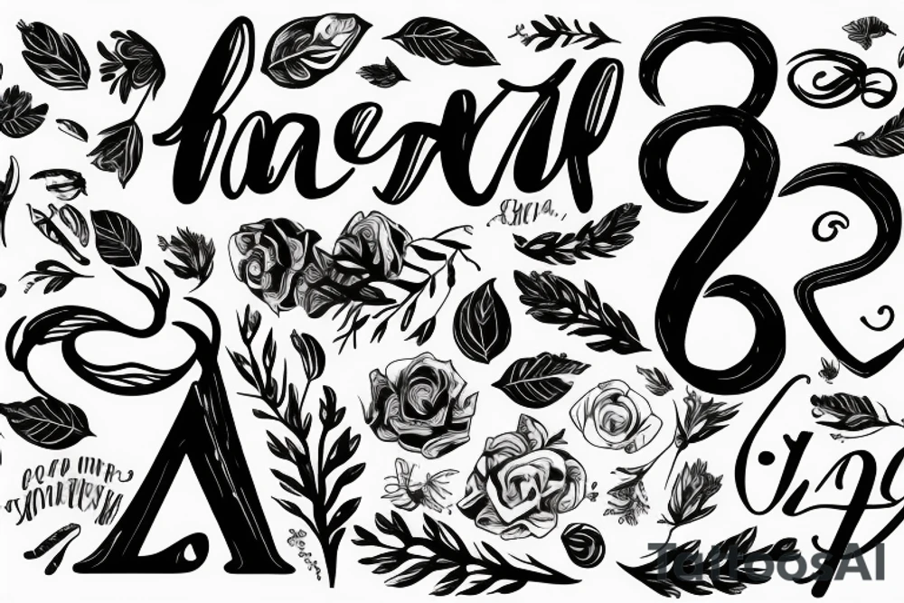 Lettering that spells SZN tattoo idea