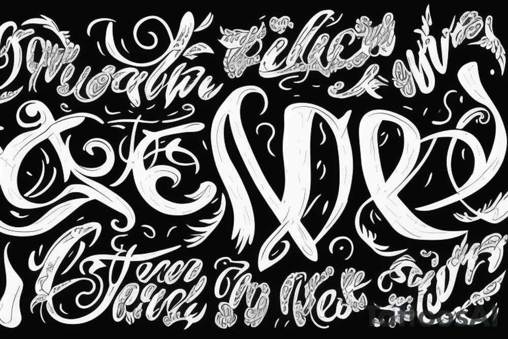 Lettering that spells SZN tattoo idea