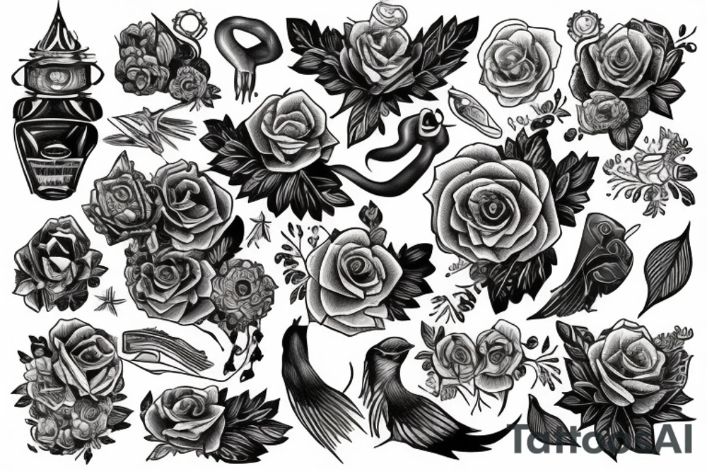 RNBW american traditional style tattoo idea