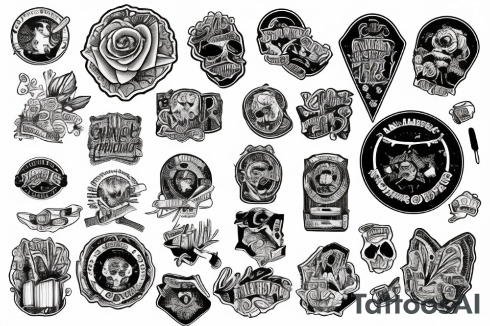 american traditional patch tattoo idea