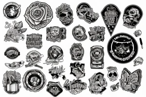 american traditional patch tattoo idea