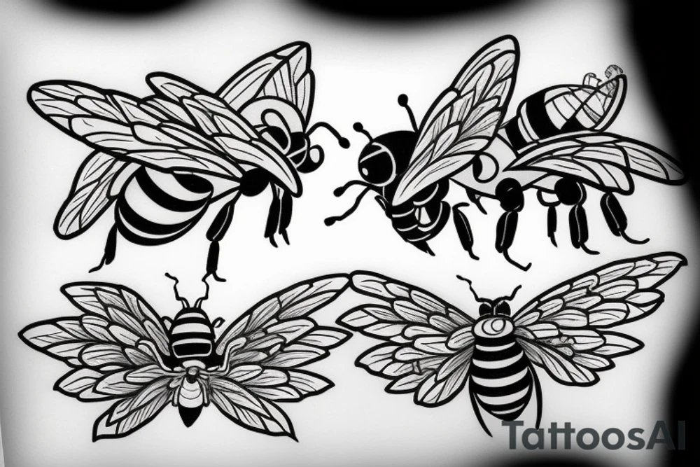 Should be bee in Japanese style tattoo idea