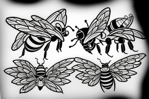 Should be bee in Japanese style tattoo idea